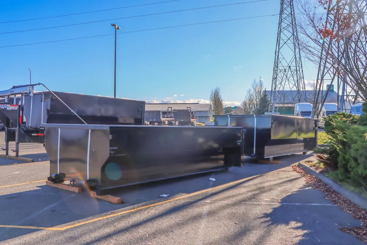 Roll-off dumpster ready for waste disposal at job site for Commercial Dumpster Rental in Estelle